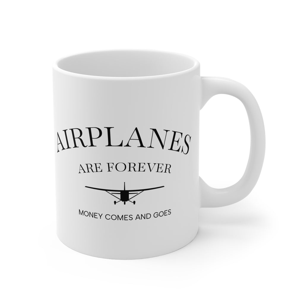 Aviation Mug - “Airplanes Are Forever” Vintage Plane Coffee Mug (11oz)