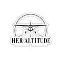 Her Altitude Logo Die-Cut Sticker — Empowering Female Pilot / Aviation Decal