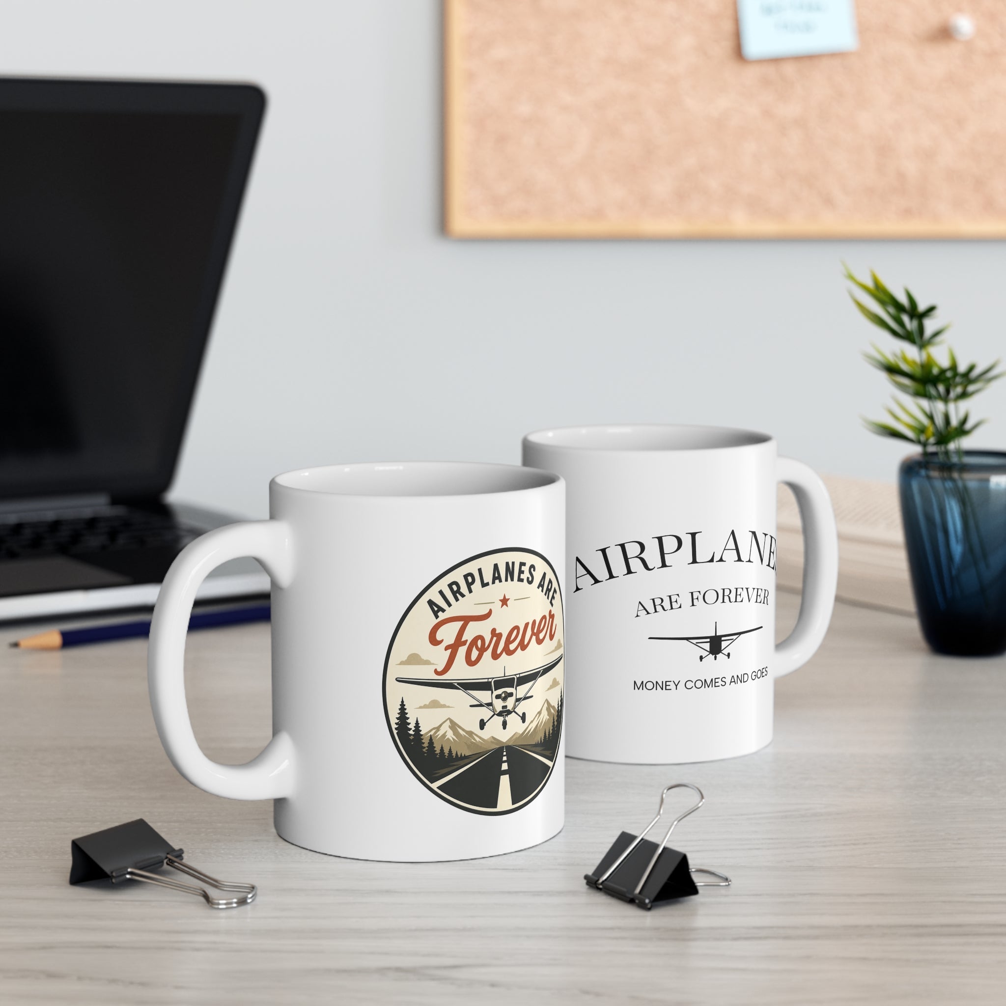 Aviation Mug - “Airplanes Are Forever” Vintage Plane Coffee Mug (11oz)