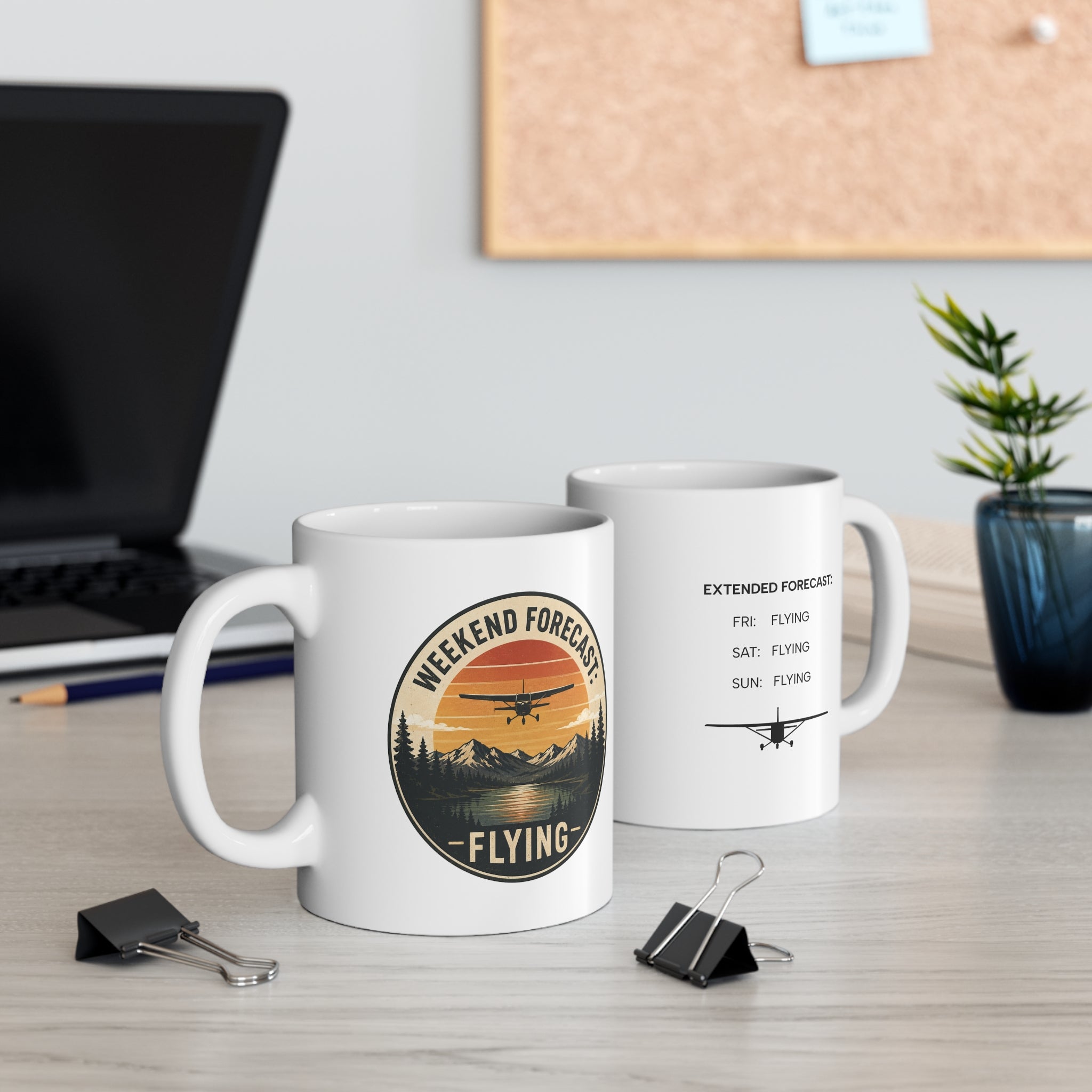 Weekend Forecast: Flying |  Vintage Plane Coffee Mug