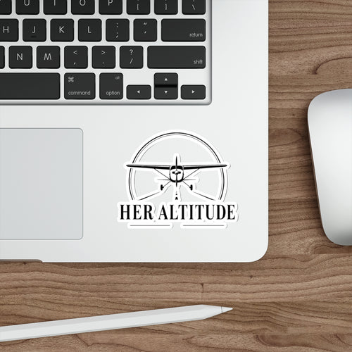 Her Altitude Logo Die-Cut Sticker — Empowering Female Pilot / Aviation Decal